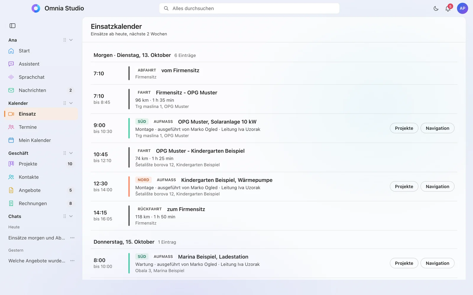 Einsatzkalender