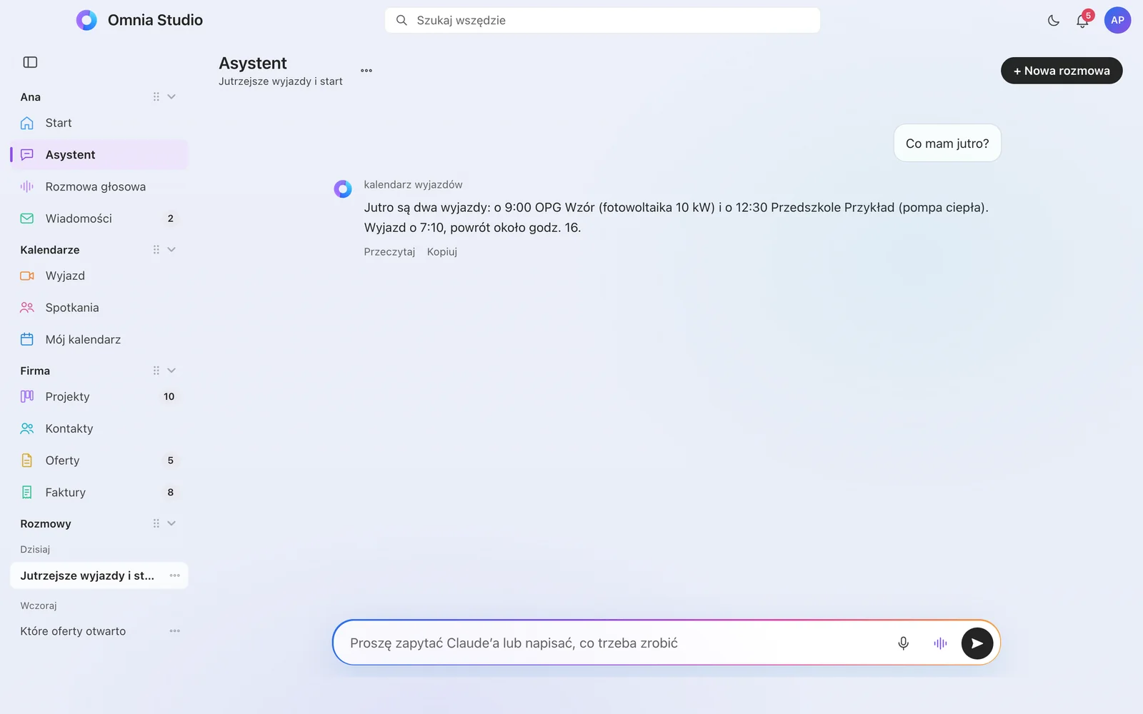 Rozmowa z asystentem