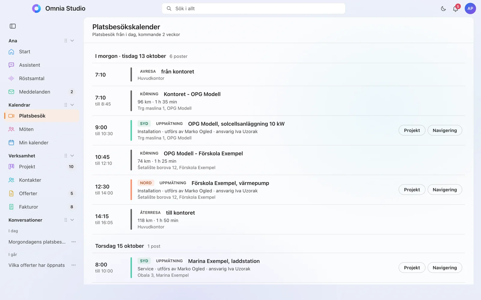 Kalender för fältarbete